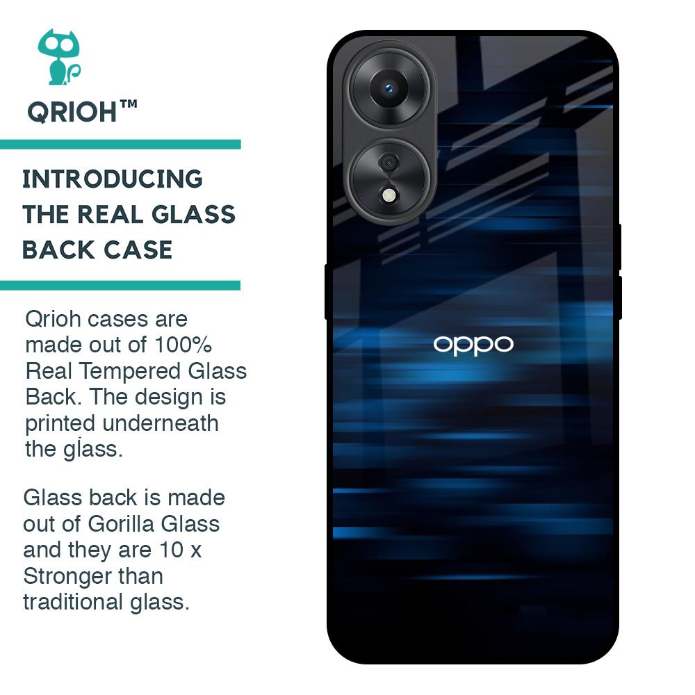 Blue Rough Abstract Glass Case for Oppo A58 5G