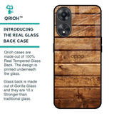 Wooden Planks Glass Case for Oppo A58 5G