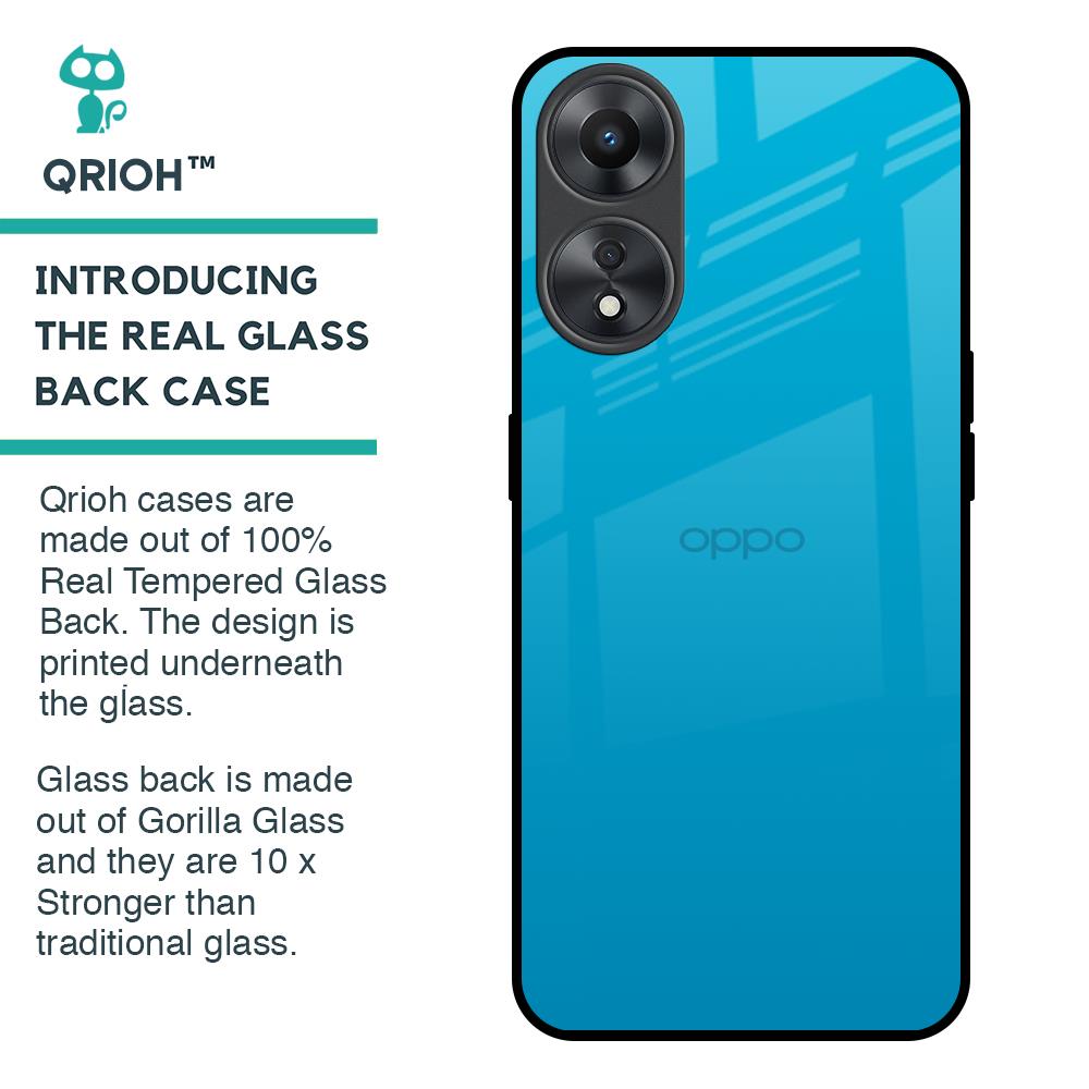 Blue Aqua Glass Case for Oppo A58 5G