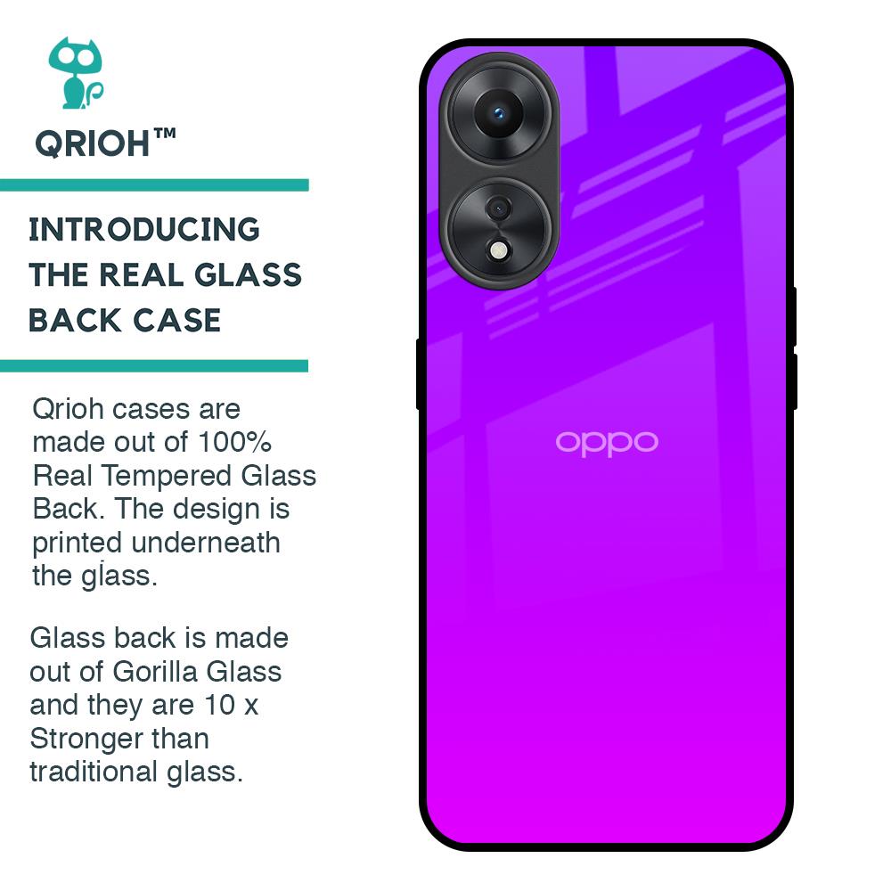 Purple Pink Glass Case for Oppo A58 5G