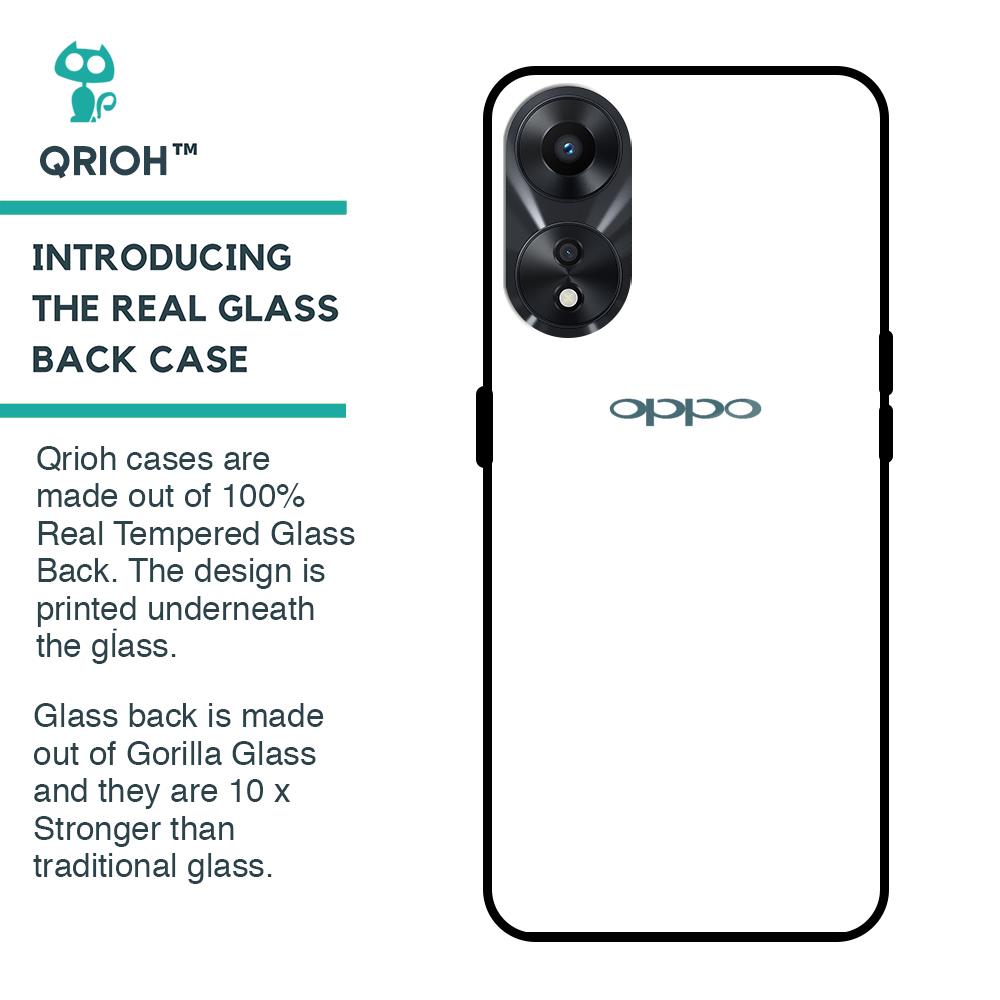 Arctic White Glass Case for Oppo A58 5G