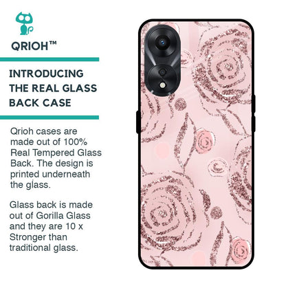 Shimmer Roses Glass case for Oppo A58 5G