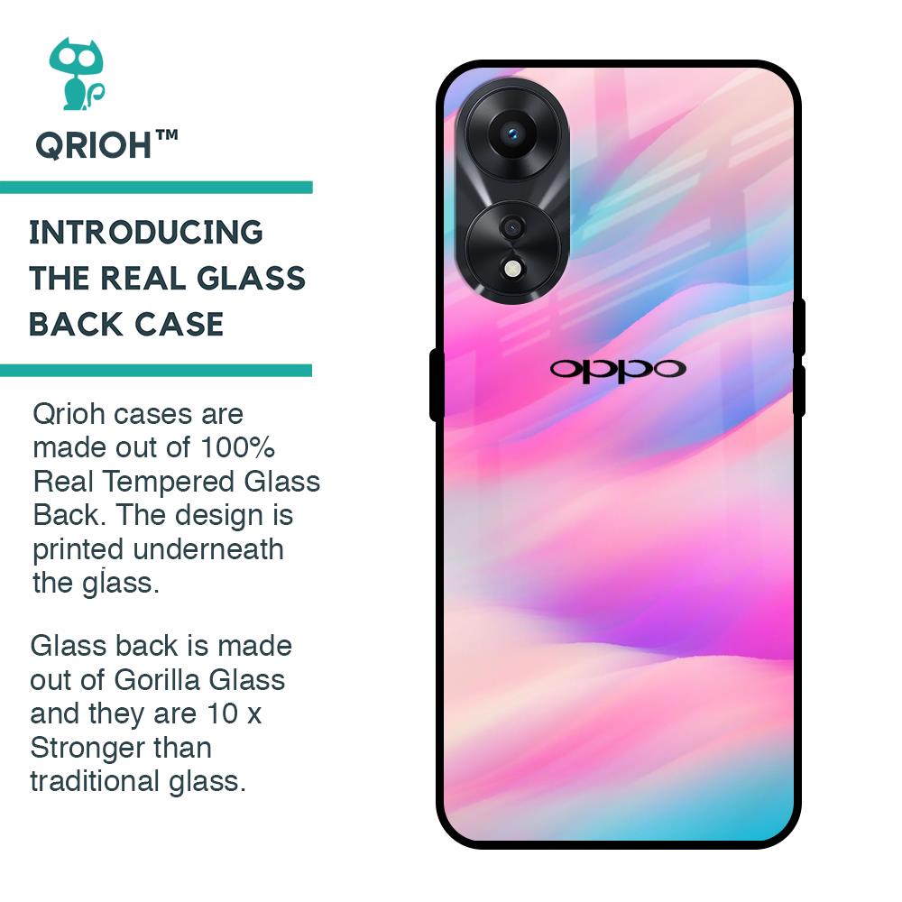 Colorful Waves Glass case for Oppo A58 5G