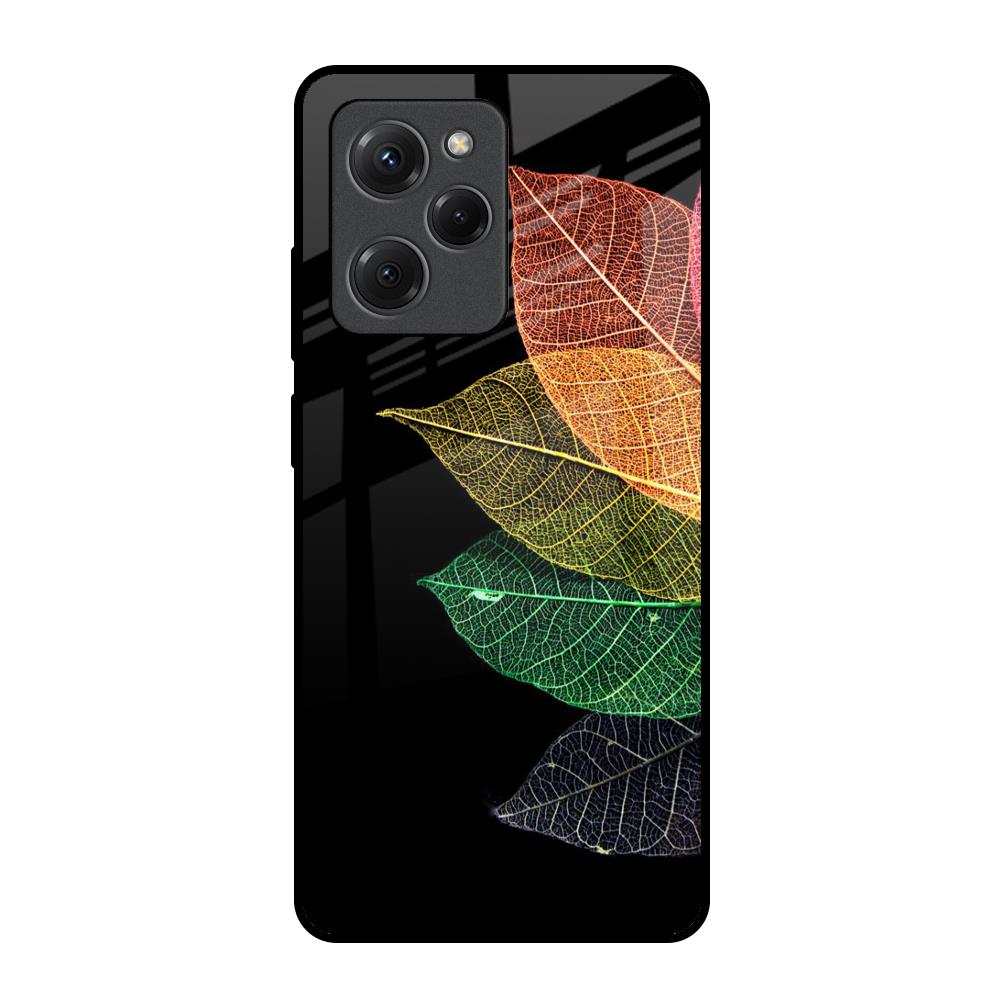 Colorful Leaves Poco X5 Pro 5G Glass Back Cover Online