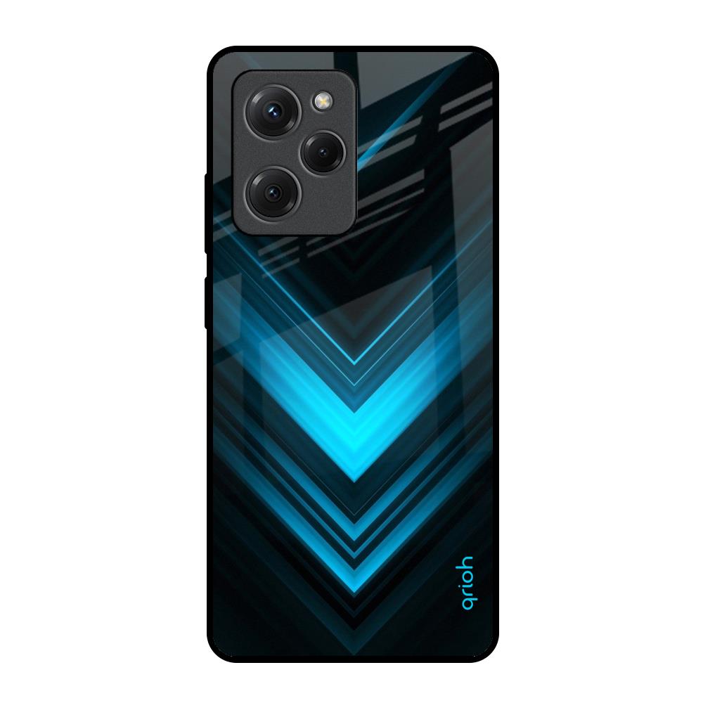 Vertical Blue Arrow Poco X5 Pro 5G Glass Back Cover Online