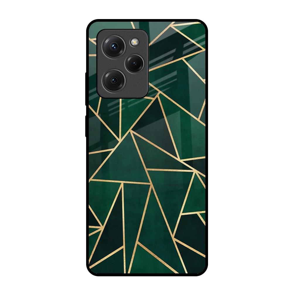 Abstract Green Poco X5 Pro 5G Glass Back Cover Online