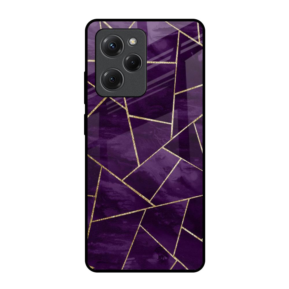 Geometric Purple Poco X5 Pro 5G Glass Back Cover Online