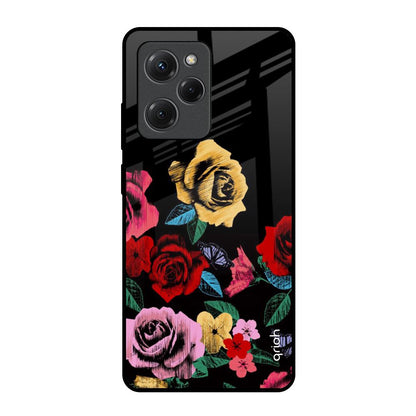 Floral Decorative Poco X5 Pro 5G Glass Back Cover Online