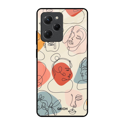 Abstract Faces Poco X5 Pro 5G Glass Back Cover Online