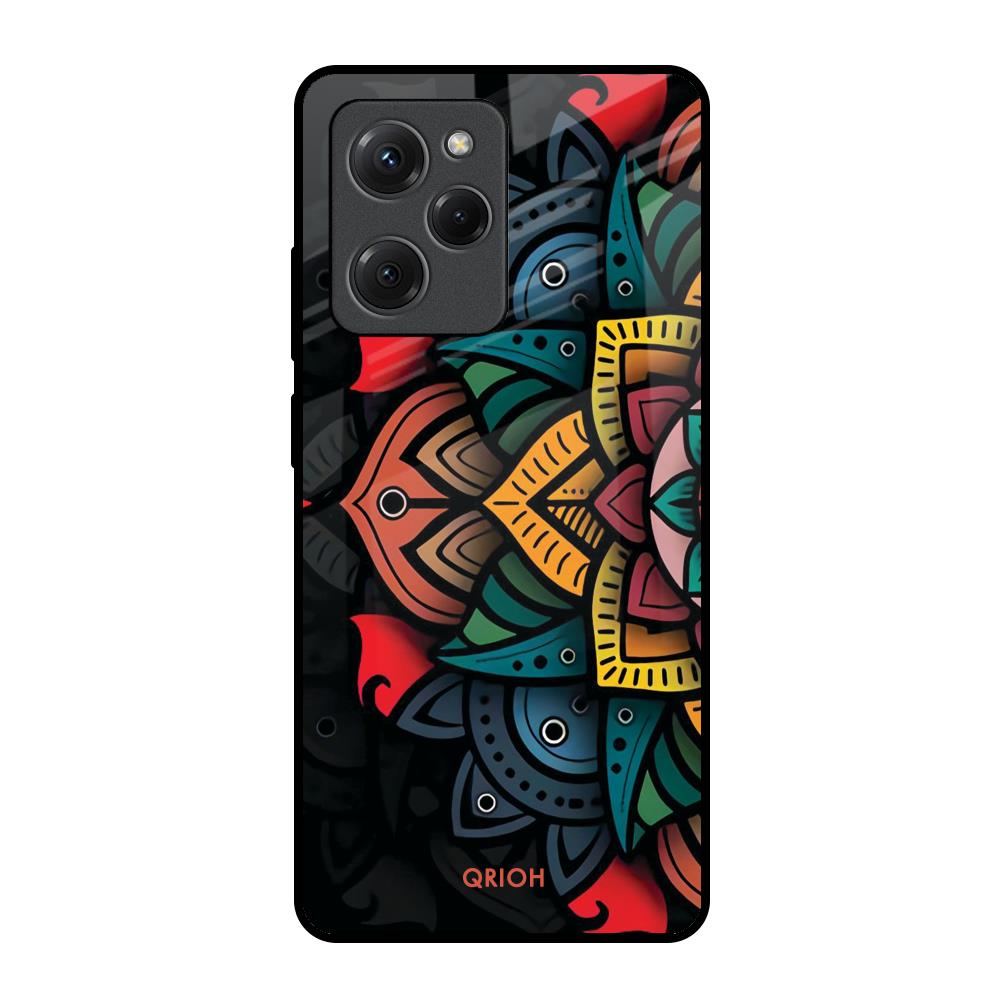Retro Gorgeous Flower Poco X5 Pro 5G Glass Back Cover Online