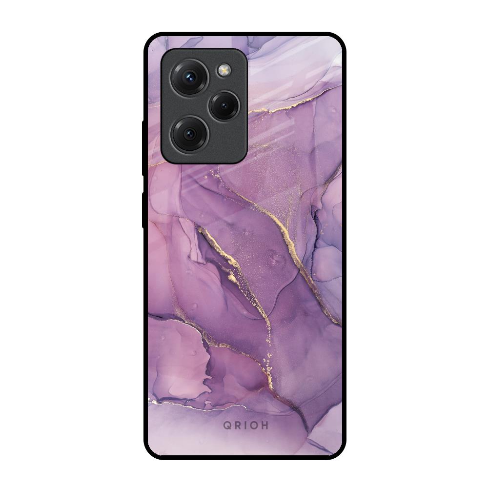Purple Gold Marble Poco X5 Pro 5G Glass Back Cover Online