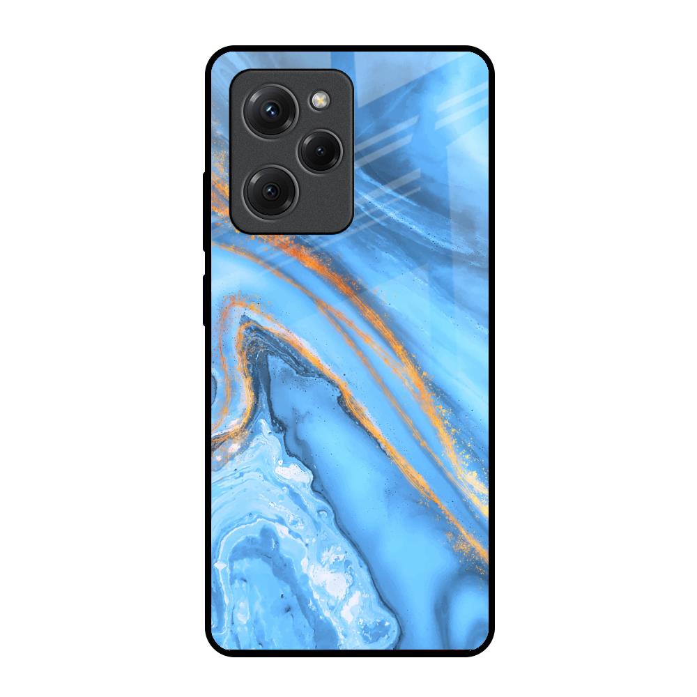 Vibrant Blue Marble Poco X5 Pro 5G Glass Back Cover Online
