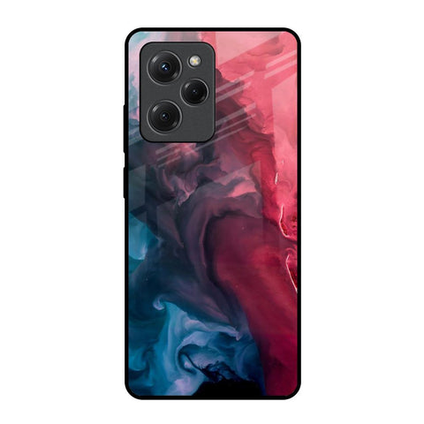 Blue & Red Smoke Poco X5 Pro 5G Glass Back Cover Online