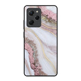 Pink & Gold Gllitter Marble Poco X5 Pro 5G Glass Back Cover Online