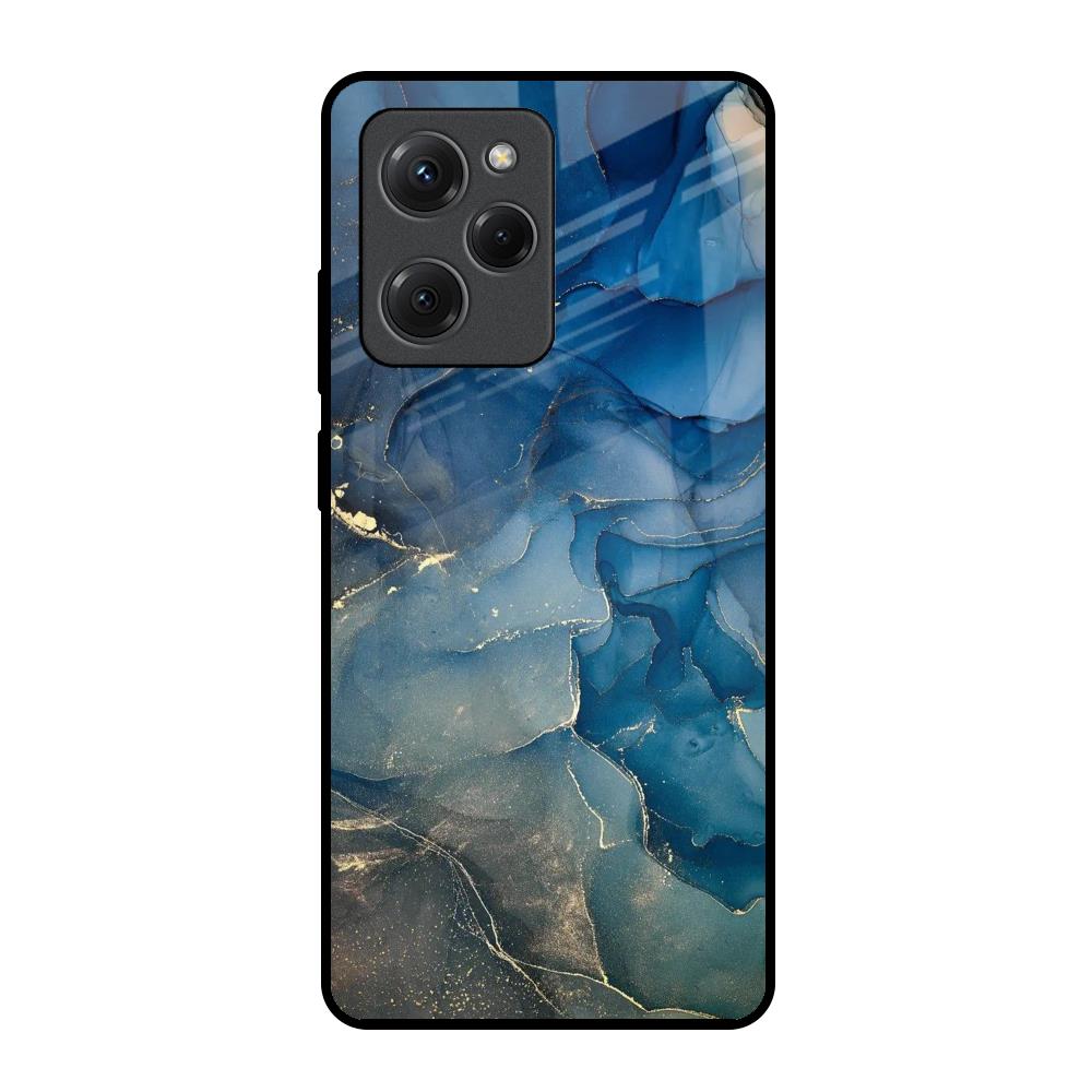 Blue Cool Marble Poco X5 Pro 5G Glass Back Cover Online