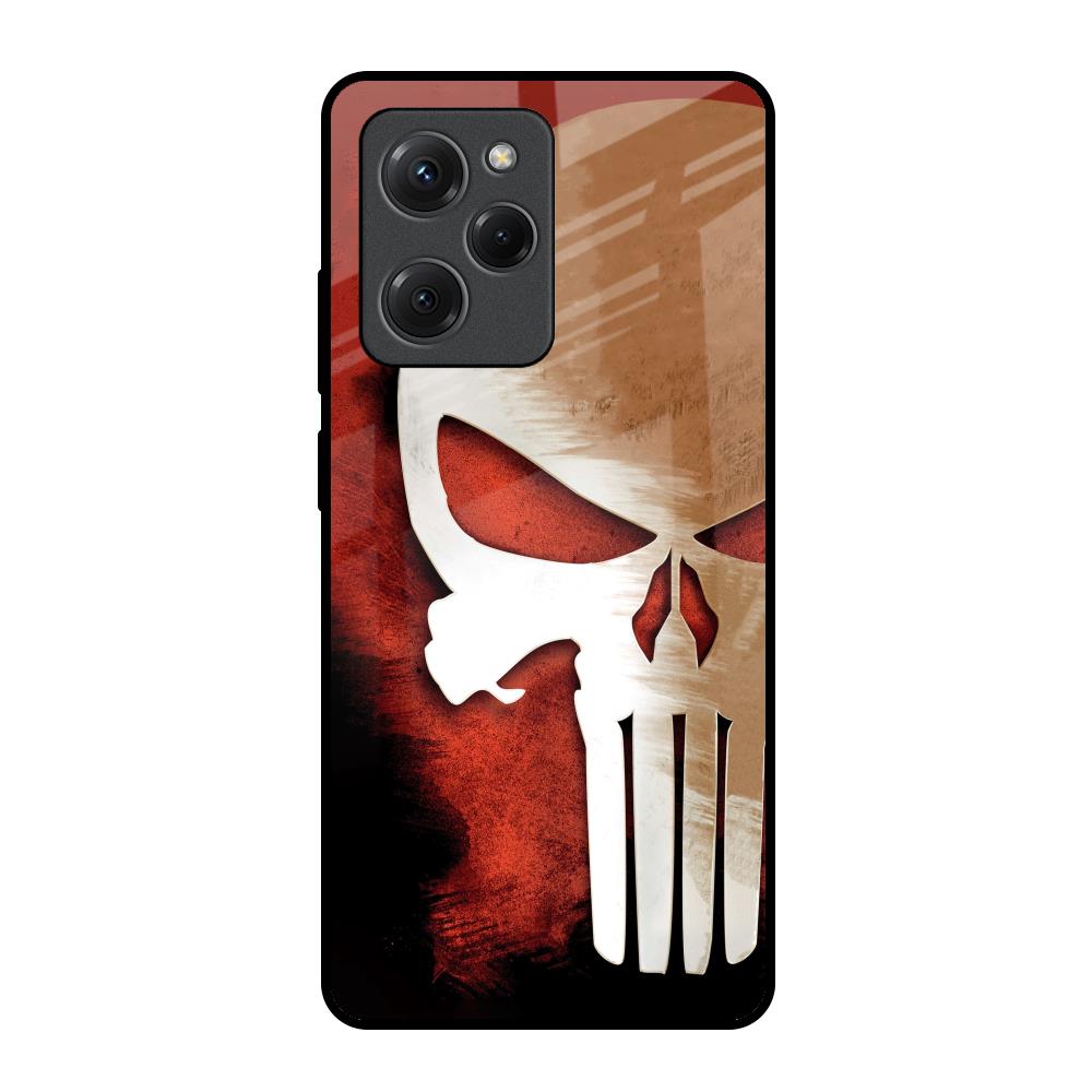 Red Skull Poco X5 Pro 5G Glass Back Cover Online