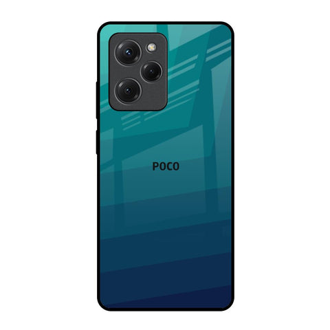 Green Triangle Pattern Poco X5 Pro 5G Glass Back Cover Online