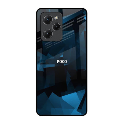 Polygonal Blue Box Poco X5 Pro 5G Glass Back Cover Online