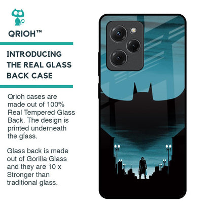 Cyan Bat Glass Case for Poco X5 Pro 5G