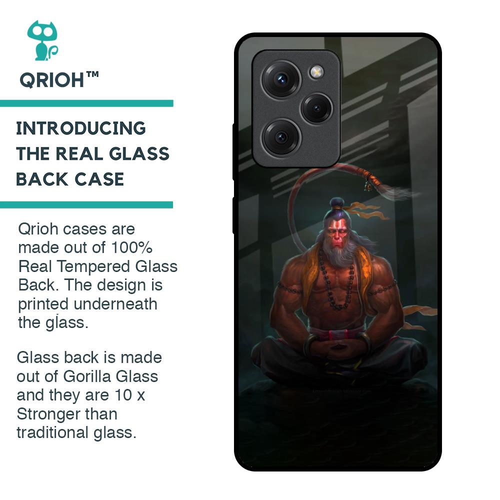 Lord Hanuman Animated Glass Case for Poco X5 Pro 5G
