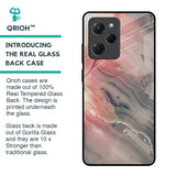 Pink And Grey Marble Glass Case For Poco X5 Pro 5G