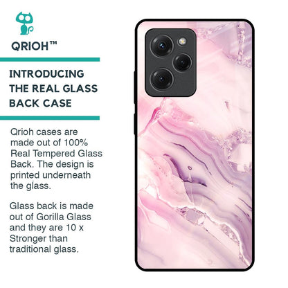 Diamond Pink Gradient Glass Case For Poco X5 Pro 5G