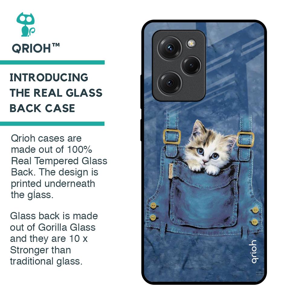 Kitty In Pocket Glass Case For Poco X5 Pro 5G