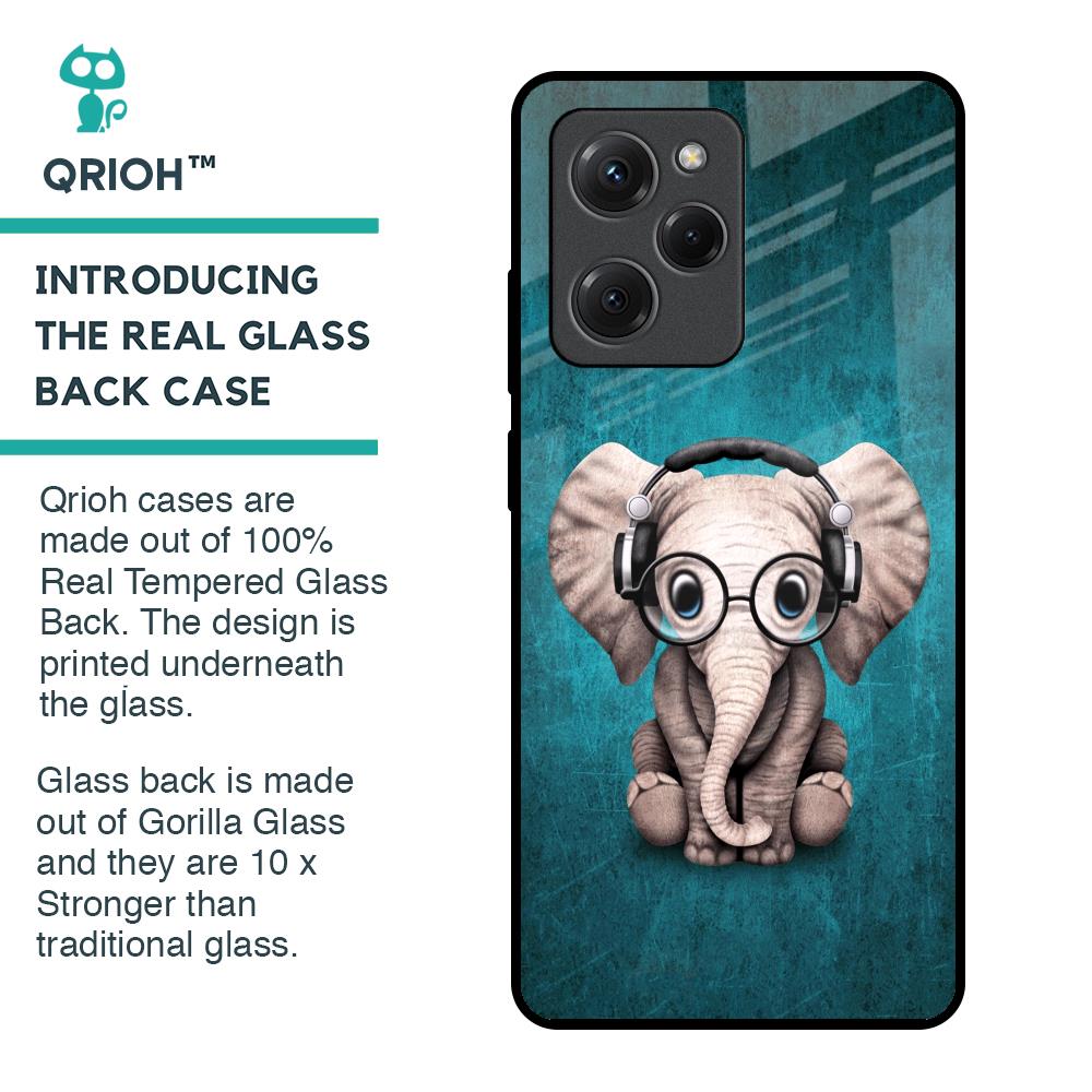 Adorable Baby Elephant Glass Case For Poco X5 Pro 5G