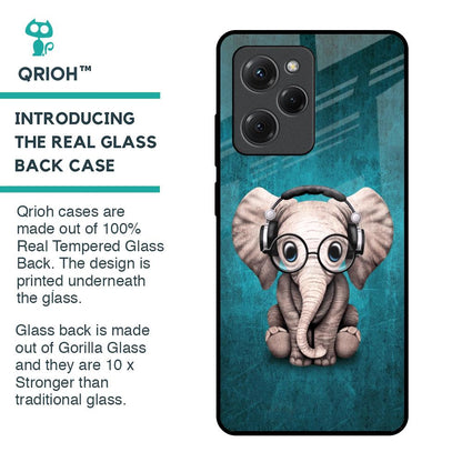 Adorable Baby Elephant Glass Case For Poco X5 Pro 5G