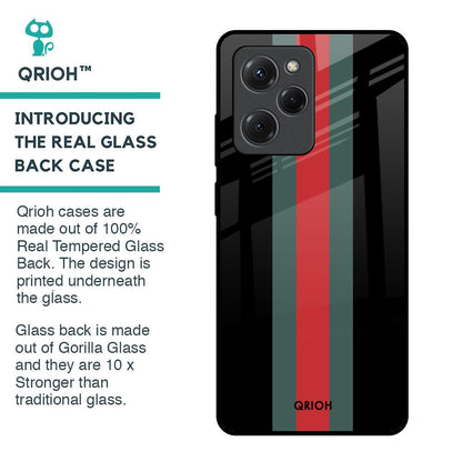 Vertical Stripes Glass Case for Poco X5 Pro 5G