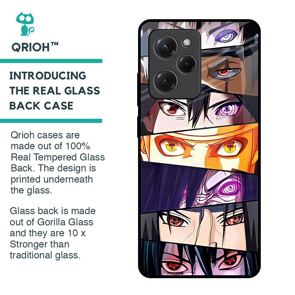 Anime Eyes Glass Case for Poco X5 Pro 5G