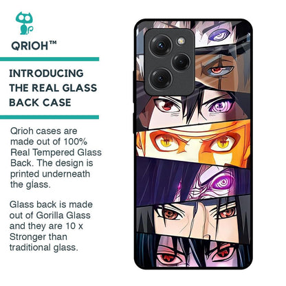 Anime Eyes Glass Case for Poco X5 Pro 5G