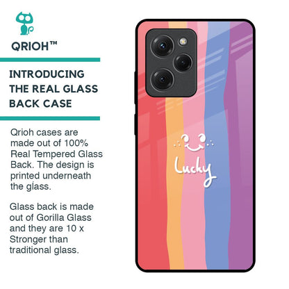 Lucky Abstract Glass Case for Poco X5 Pro 5G