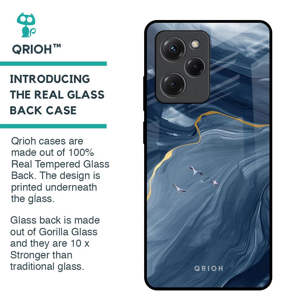 Deep Ocean Marble Glass Case for Poco X5 Pro 5G