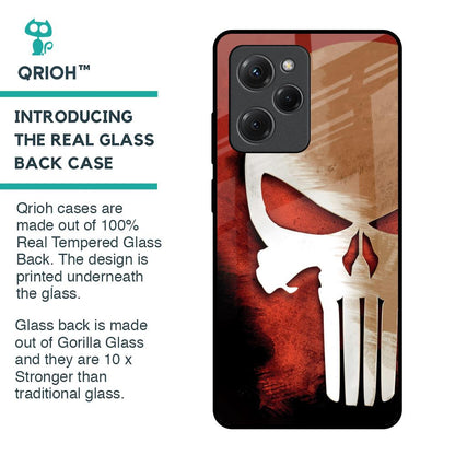 Red Skull Glass Case for Poco X5 Pro 5G