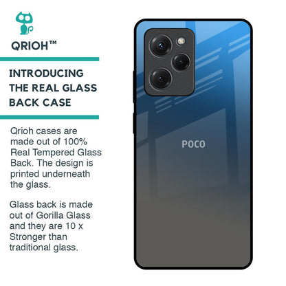 Blue Grey Ombre Glass Case for Poco X5 Pro 5G