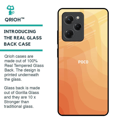 Orange Curve Pattern Glass Case for Poco X5 Pro 5G