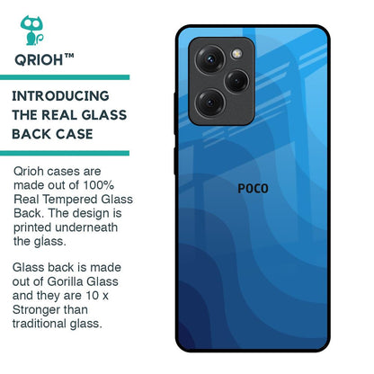Blue Wave Abstract Glass Case for Poco X5 Pro 5G