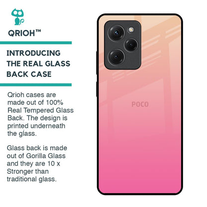 Pastel Pink Gradient Glass Case For Poco X5 Pro 5G