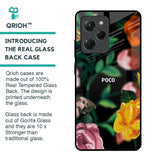 Flowers & Butterfly Glass Case for Poco X5 Pro 5G