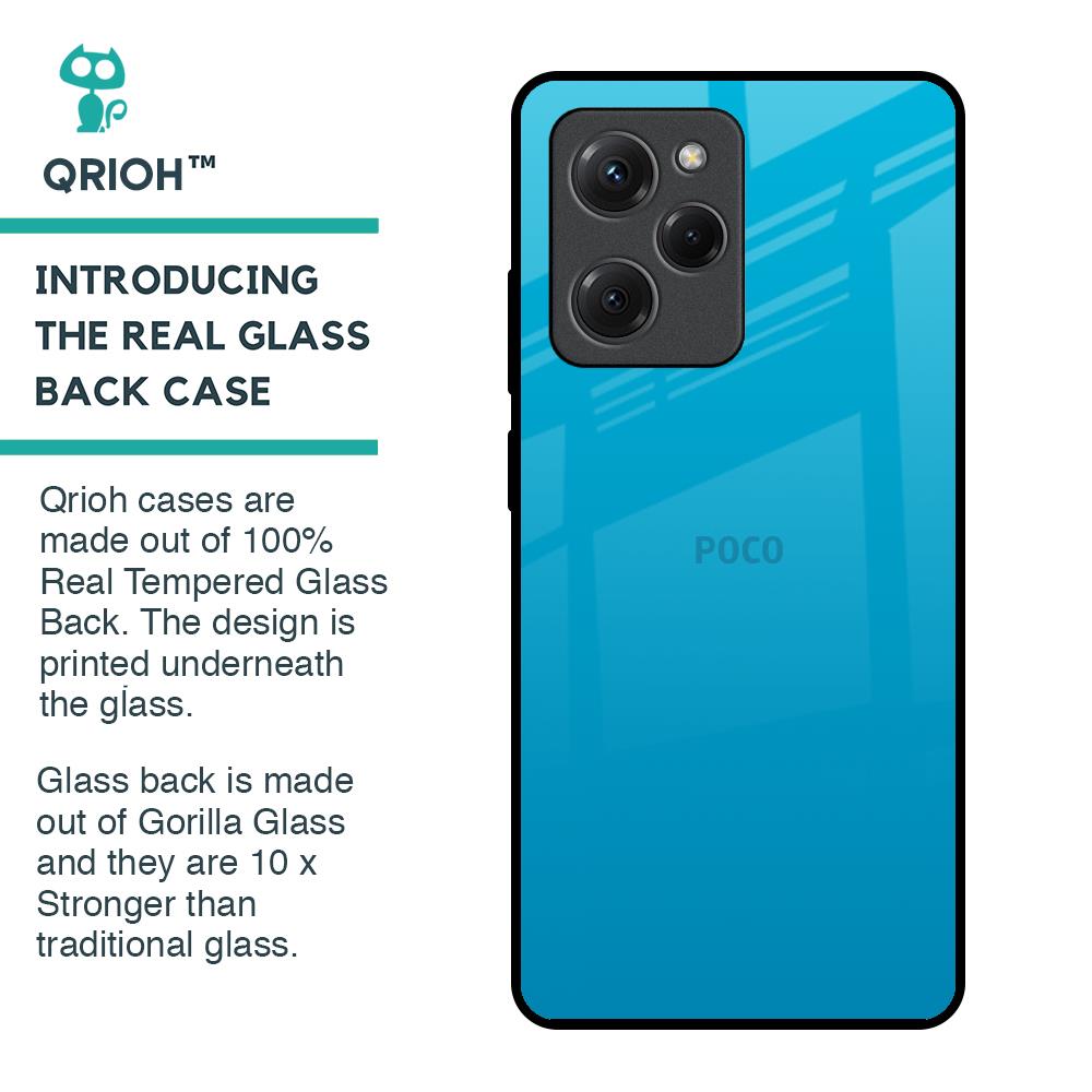 Blue Aqua Glass Case for Poco X5 Pro 5G