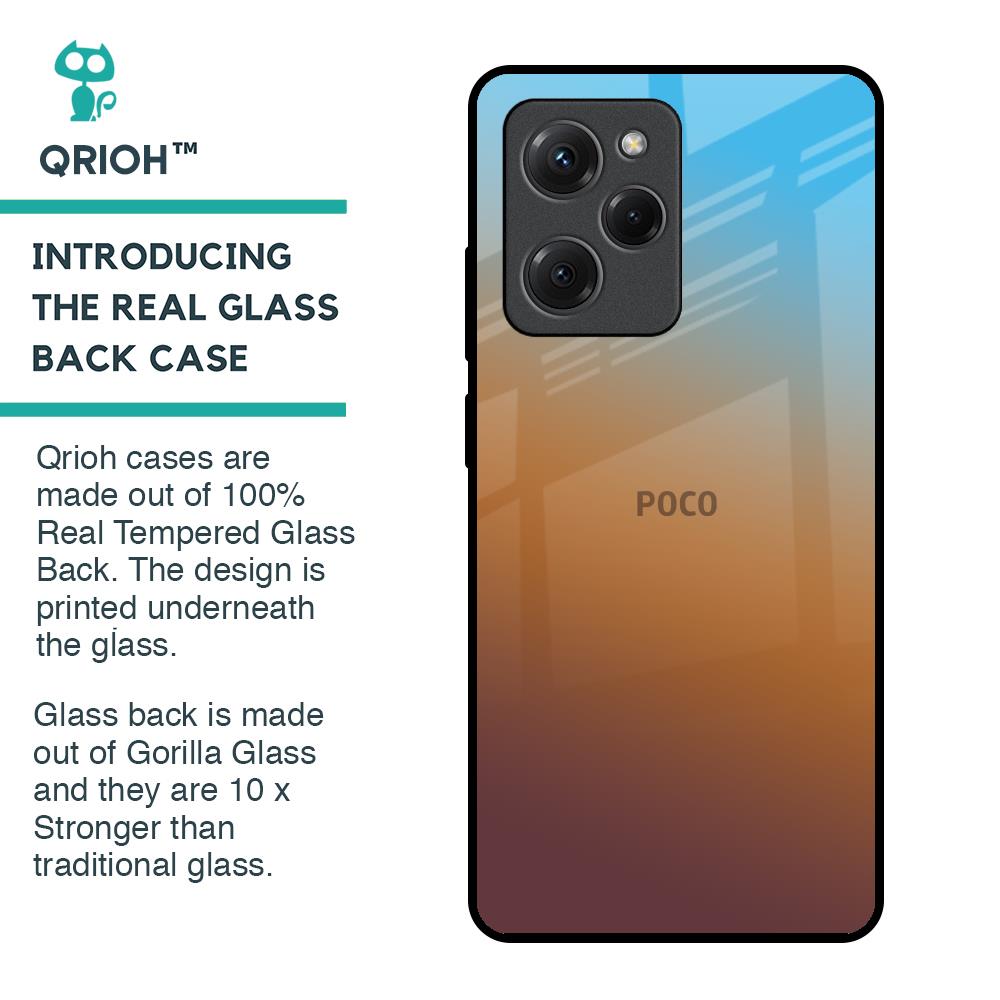 Rich Brown Glass Case for Poco X5 Pro 5G