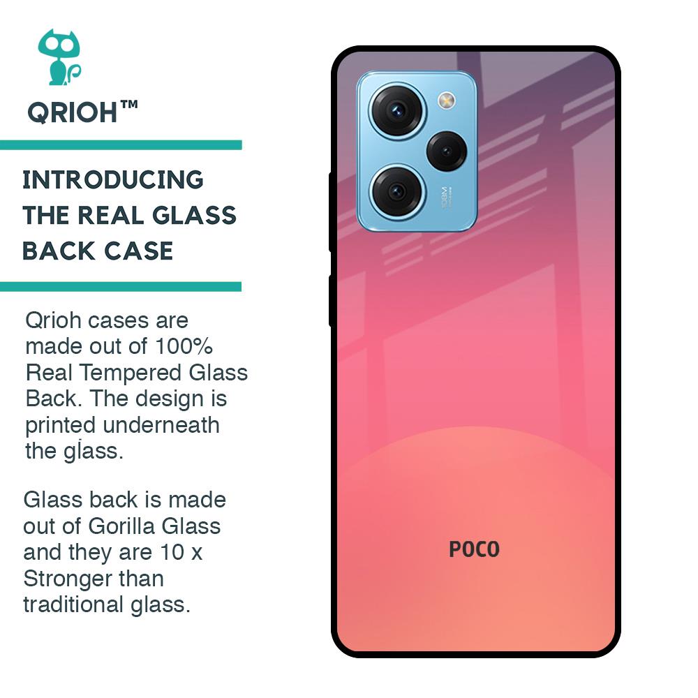 Sunset Orange Glass Case for Poco X5 Pro 5G
