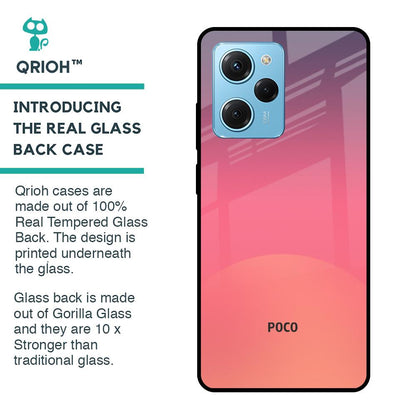 Sunset Orange Glass Case for Poco X5 Pro 5G