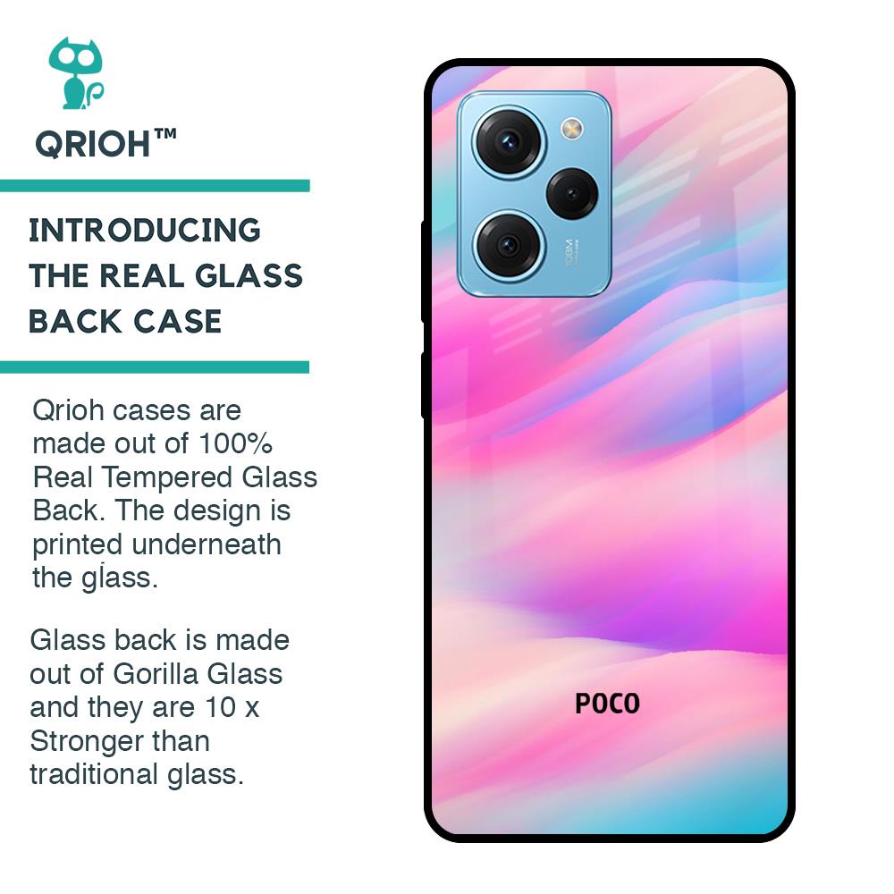 Colorful Waves Glass case for Poco X5 Pro 5G