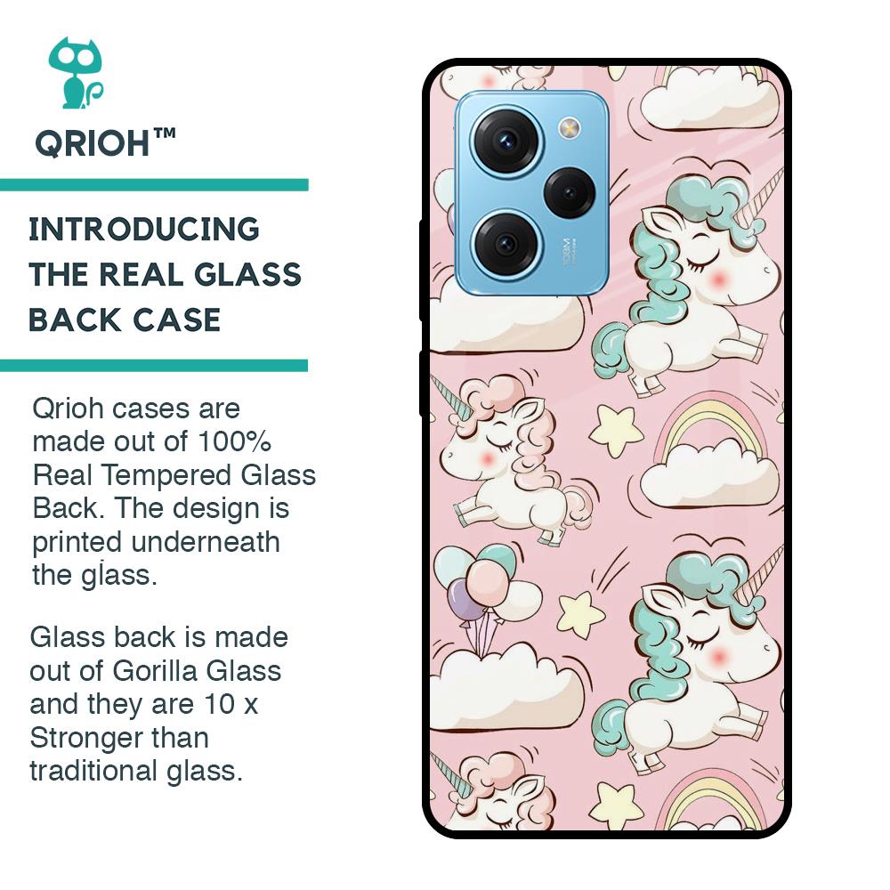 Balloon Unicorn Glass case for Poco X5 Pro 5G