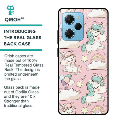 Balloon Unicorn Glass case for Poco X5 Pro 5G