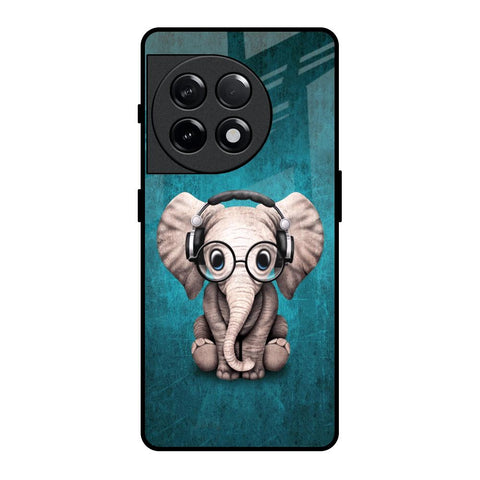 Adorable Baby Elephant OnePlus 11R 5G Glass Back Cover Online