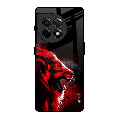 Red Angry Lion OnePlus 11R 5G Glass Back Cover Online