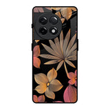 Lines Pattern Flowers OnePlus 11R 5G Glass Back Cover Online